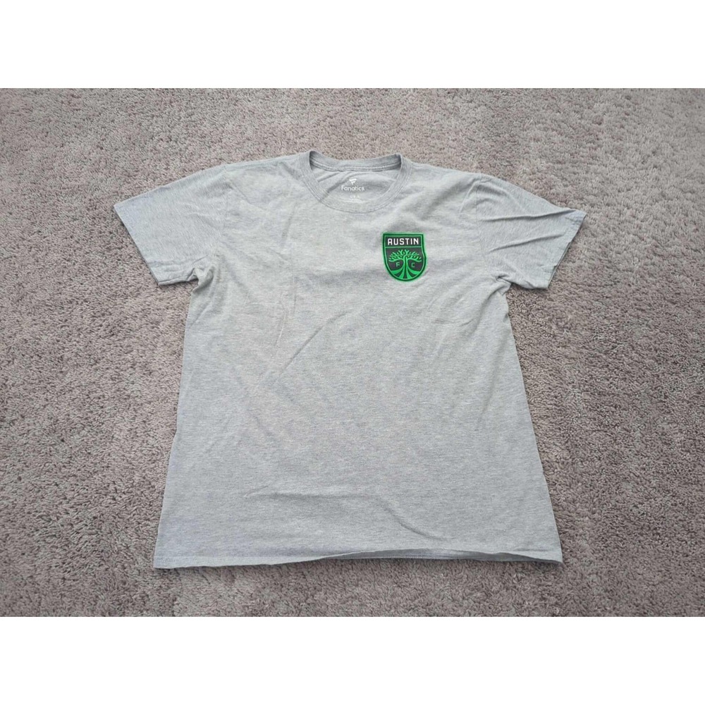 Austin FC T Shirt‎ Mens Large Short Sleeve Back Print MLS Fanatics Gray